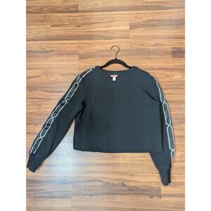 Hunter Cropped Crewneck Sweatshirt Size Small Black Streetwear Edgy Minimalist